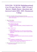 NUR 2356 / NUR2356 Multidimensional Care I Exam 2 Review / MDC I Exam 2 Review | Highly Rated , Questions and Answers| Latest 2020 / 2021 | Rasmussen College