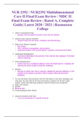 NUR 2392 / NUR2392 Multidimensional Care II Final Exam Review / MDC II Final Exam Review | Rated A, Complete Guide| Latest 2020 / 2021 | Rasmussen College