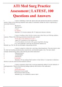 ATI Med Surg Practice Assessment | LATEST, 100 Questions and Answers   