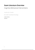 Cognitive-Behavioral Interventions & Psychological Assessment and Interventions for Chronic Disease