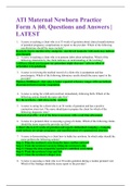 ATI Maternal Newborn Practice Form A &vert;60&comma; Questions and Answers &vert; LATEST