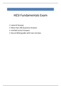 HESI Fundamentals Exam- ( 8 Latest Versions), (Latest Correct Answers), Already Graded A