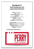 Perry Sport - Kerntaak 3: Geeft leiding aan het organisatiedeel