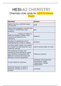 HESI-A2 CHEMISTRY Chemistry note cards for HESI Entrance Exam