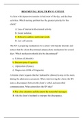 HESI RN MENTAL HEALTH 2020 Version 1-Version 3, COMPLETE QUESTIONS & ANSWERS (100% CORRECT ANSWERS)