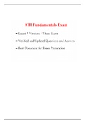 ATI Fundamentals Proctored Exam (7 Latest Versions, 2020) / Fundamentals ATI Proctored Exam (100% Correct Answers, Complete Guide for Exam Preparation)