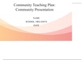 NRS 428VN Topic 5 Benchmark, Community Teaching Plan: Community Presentation