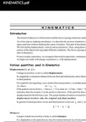kinematics notes class 11