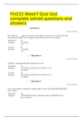 Fin215 Week7 Quiz test complete solved questions and answers 