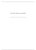 PVL1501 exam memo June 2020
