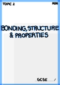 CHEMISTRY AQA Topic 2- Bonding, structure & properties Notes