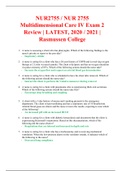 NUR2755 / NUR 2755 Multidimensional Care IV Exam 2 Review | LATEST, 2020 / 2021 | Rasmussen College