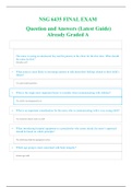 NSG 6435 FINAL EXAM  Question and Answers (Latest Guide) Already Graded A