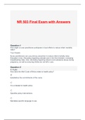 NR 503 Final Exam with Answers