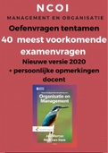 40 meest voorkomende examenvragen NCOI Management en Organisatie