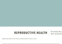 Reproductive Health 2019/2020  complete study guide