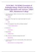 NUR 2063 / NUR2063 Essentials of Pathophysiology Final Exam Review| Kahoot Questions and Answers | 2020 / 2021 | Rasmussen College