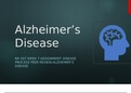 NR 507 Week 7 Assignment: Disease Process Peer Review-Alzheimer’s Disease.
