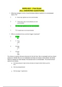 NURS 6551 Final Exam Questions and Answers