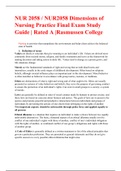 NUR 2058 / NUR2058 Dimensions of Nursing Practice Final Exam Study Guide | Rated A |LATEST,2020/2021 |Rasmussen College