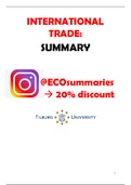 International Trade - Summary - Tilburg university - Economics