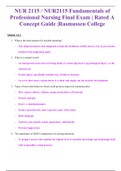 NUR 2115 / NUR2115 Fundamentals of Professional Nursing Final Exam | Rated A Concept Guide |Rasmussen College