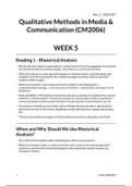 Qualitative Methods in Media & Communication Week 5 Summary