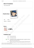 Charlie Snow Age: 6 years Diagnosis: Anaphylaxis| Feedback Log & Score  96% — Charlie Snow