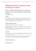 NR 601 Week 2 COPD Case Study Part 2 (Initial post, faculty, peer responses) Latest Update