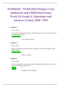 NURS6541 / NURS 6541 Primary Care Adolescent and Child Final Exam (3 Versions)| Week 11| Grade A | Questions and Answers | Latest, 2020 / 2021