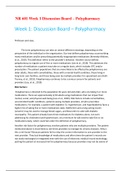 NR 601 Week 1 Discussion Board – Polypharmacy(LATEST UPDATE)