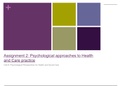 UNIT 8: Psychological Perspectives for Health and Social Care - Psychological approaches to Health and Care practice P2 P3