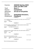                CSIS 212 WEEK 2 QUIZ – QUESTION AND ANSWERS