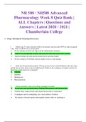 NR 508 / NR508 Advanced Pharmacology Week 8 Quiz Bank | ALL Chapters | Questions and Answers | Latest 2020 / 2021 | Chamberlain College