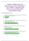 NR 508 / NR508 Advanced Pharmacology Week 5 / Week 6 / Week 7 & 8 Quiz Bank | ALL Chapters | Questions and Answers | Latest 2020 / 2021 | Chamberlain College