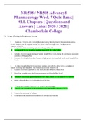 NR 508 / NR508 Advanced Pharmacology Week 7 Quiz Bank | ALL Chapters | Questions and Answers | Latest 2020 / 2021 | Chamberlain College