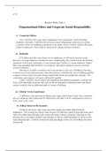 C717  Business Ethics Task 1&colon; Organizational Ethics and Corporate Social Responsibility  A&period;&Tab;Corporate Policies First&comma; TechFite will create and or implement local community youth internship programs&period; Secondly&comma; TechFite will invest in a local infrastructure