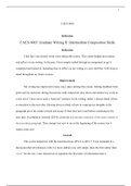 CAEX 6065  Reflection CAEX 6065: Graduate Writing II: Intermediate Composition Skills Reflection I feel like I am a better writer since taking this course. This course helped me to pause and reflect on my writing. In the past, I have simply rushed through