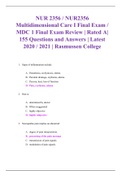 NUR 2356 / NUR2356 Multidimensional Care I Final Exam / MDC 1 Final Exam Review | Rated A Quiz Bank| 155 Questions and Answers | Latest 2020 / 2021 | Rasmussen College