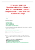 NUR 2356 / NUR2356 Multidimensional Care I Exam 1/ MDC 1 Exam 1 Review | Rated A |Complete Guide | Latest 2020 / 2021 | Rasmussen College