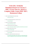 NUR 2356 / NUR2356 Multidimensional Care I Exam 3 / MDC 1 Exam 3 Review | Rated A| Complete Guide | Latest 2020 / 2021 | Rasmussen College
