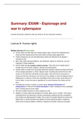 Summary EXAM Espionage and war in cyberspace - MSc Cybersecurity Governance - MSc Crisis and Security Management