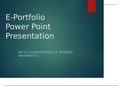 NR 512 Week 3 Assignment: e-Portfolio Project PowerPoint.