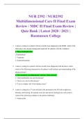 NUR 2392 / NUR2392 Multidimensional Care II Final Exam Review / MDC II Final Exam Review | Quiz Bank | Latest 2020 / 2021 | 89 Questions and Answers | Rasmussen College