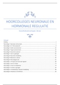 Hoorcolleges Neuronale en Hormonale Regulatie (GZW, jaar 2)
