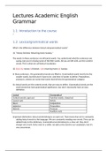 Academic English Grammar - all lecture notes/alle aantekeningen