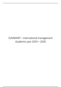 Summary International Management (KUL)