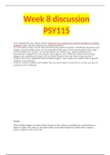 Week 8 discussion PSY115 (Graded A+)
