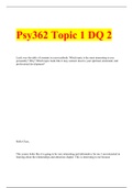  Psy362 Topic 1 DQ 2  (Graded A+) LATEST UPDATE
