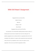 MHA 543 Week 5 Assignment,100% CORRECT